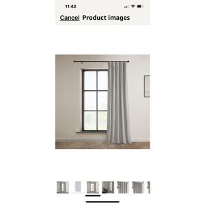 HPD Half Price Drapes Heritage Plush Velvet Curtain Panel 50x84 Inches Long Grey